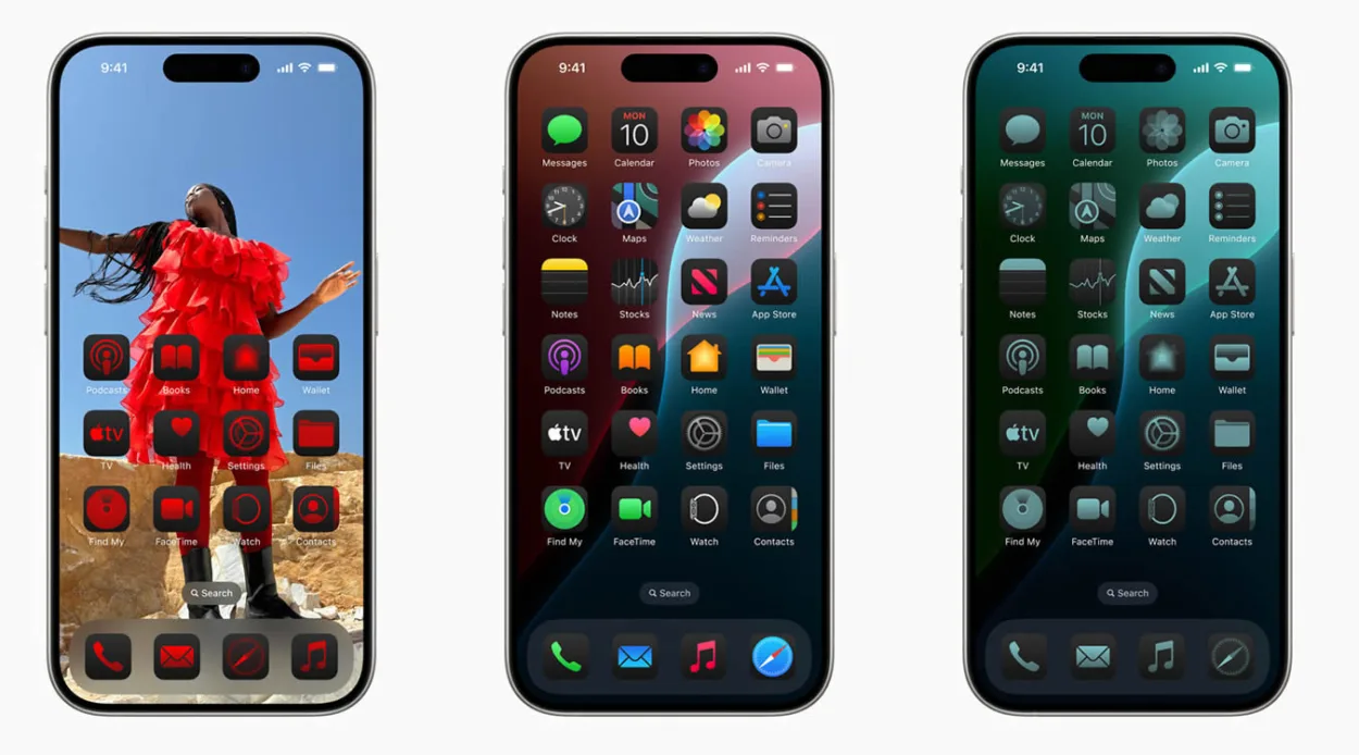 Nova tela inicial do iOS 18 com widgets reorganizados