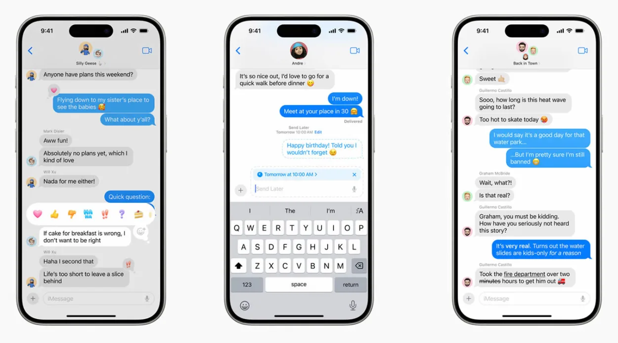 Atualização do iMessage no iOS 18 com novos efeitos de mensagem