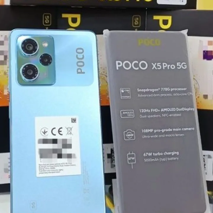 Xiaomi Poco X5 Pro Câmera principal de 108MP com OIS, tela AMOLED de 6.67 polegadas e bateria de 5.000mAh com carregamento rápido de 67W.