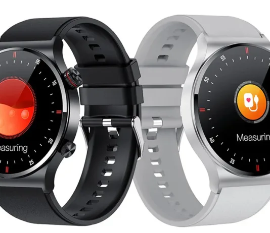 Smartwatch Xiaomi conectado a um smartphone, compatível com Android e iOS, integração perfeita com apps de saúde.